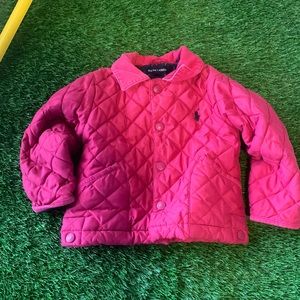 Polo Ralph Lauren Girls Baby Quilted Jacket 12-24 Months Pink Winter Coat